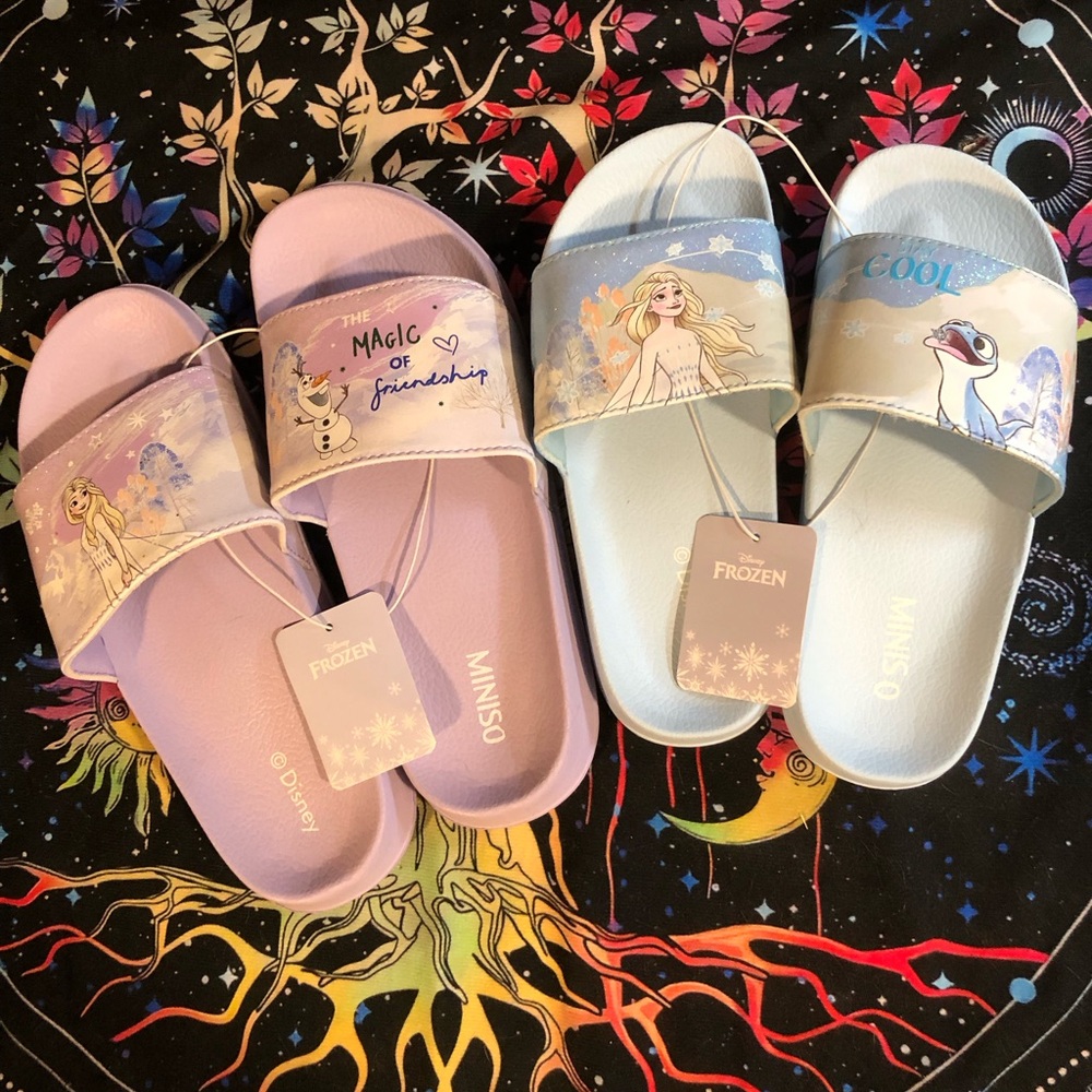 Frozen Slide Sandals - Pink and Blue